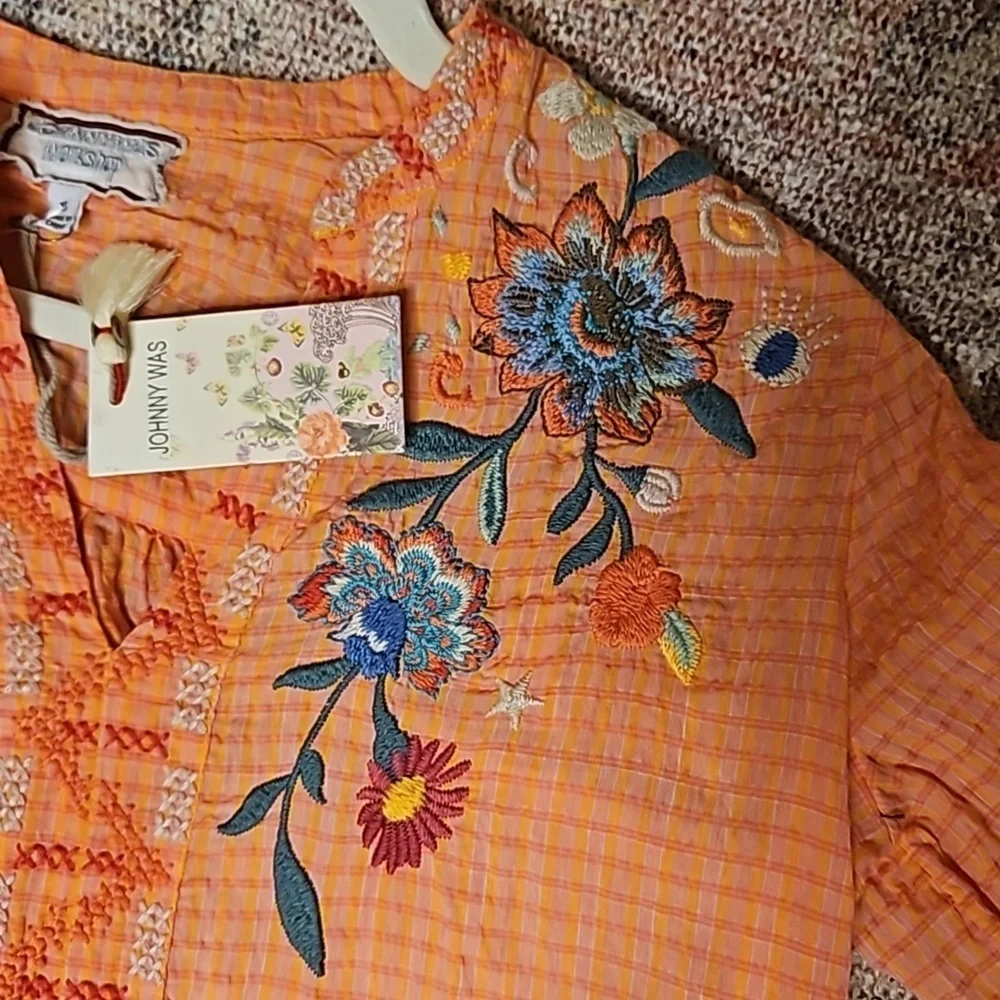 Johnny Was Olinda Puff Sleeve Effortless Blouse